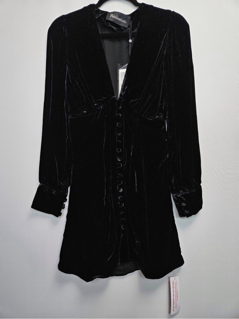 NWT Realisation Par Leekley Black Velvet Midi Dress - XL